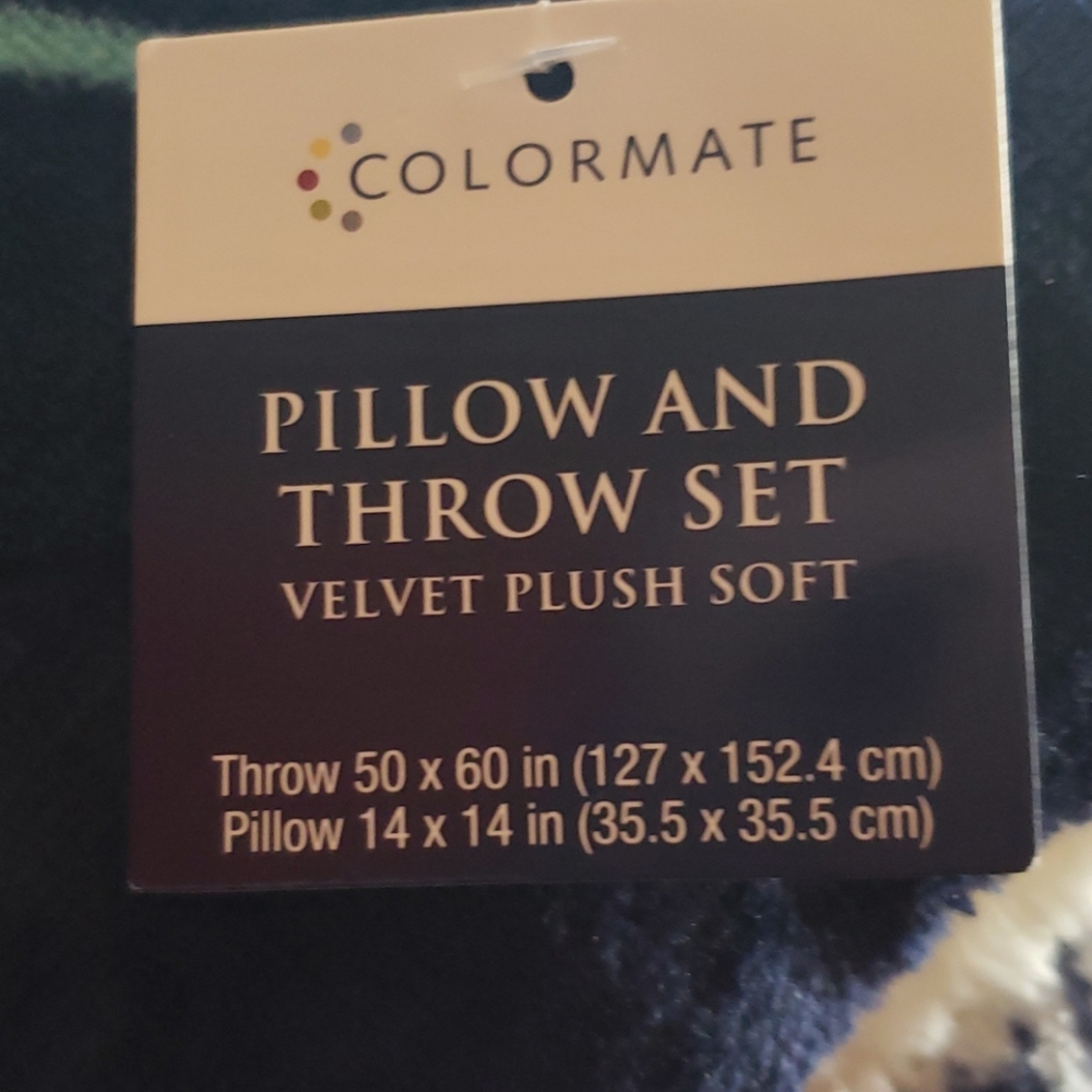 Pillow and Throw set  velvet plush soft